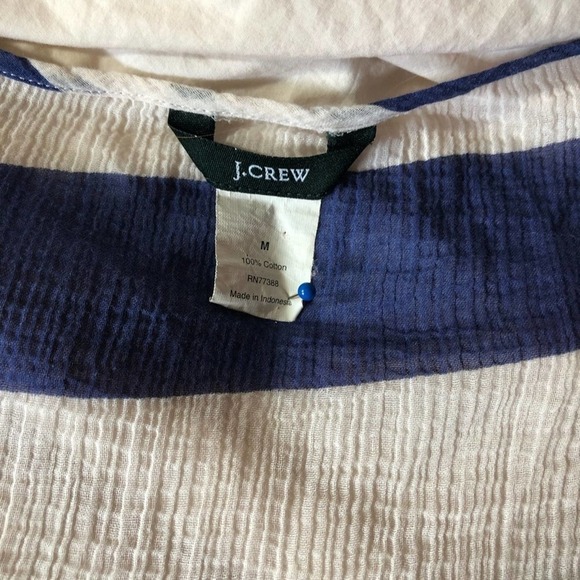 J. Crew blue and white striped gauzy tunic swim cover-up, Medium - Picture 6 of 7